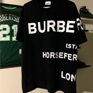 Burberry Black T-Shirt with White Graphic Text